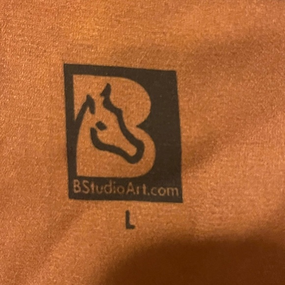 Bstudio  Unique Rust Duster with Artistic Cow Painting, size Large - Picture 7 of 13